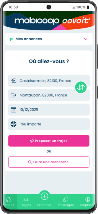 Application Mobicoop Covoit